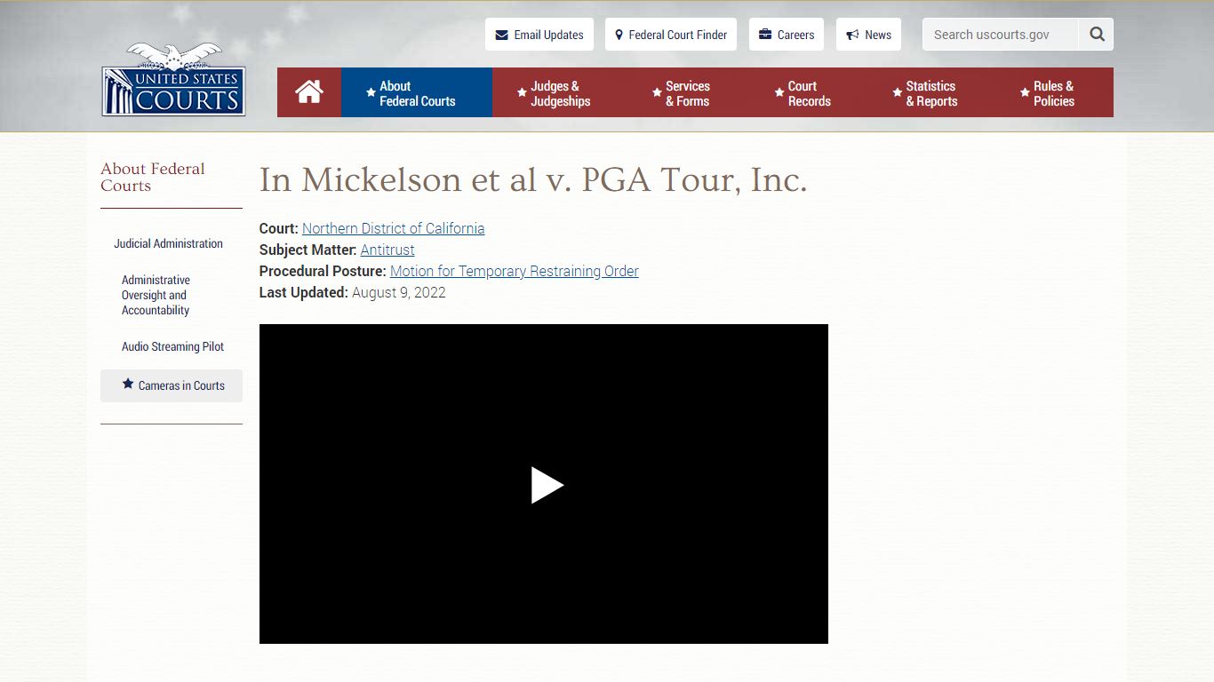 In Mickelson et al v. PGA Tour, Inc. | United States Courts